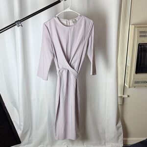 ASOS Lilac Wrap-Detail Long Sleeve Midi Dress